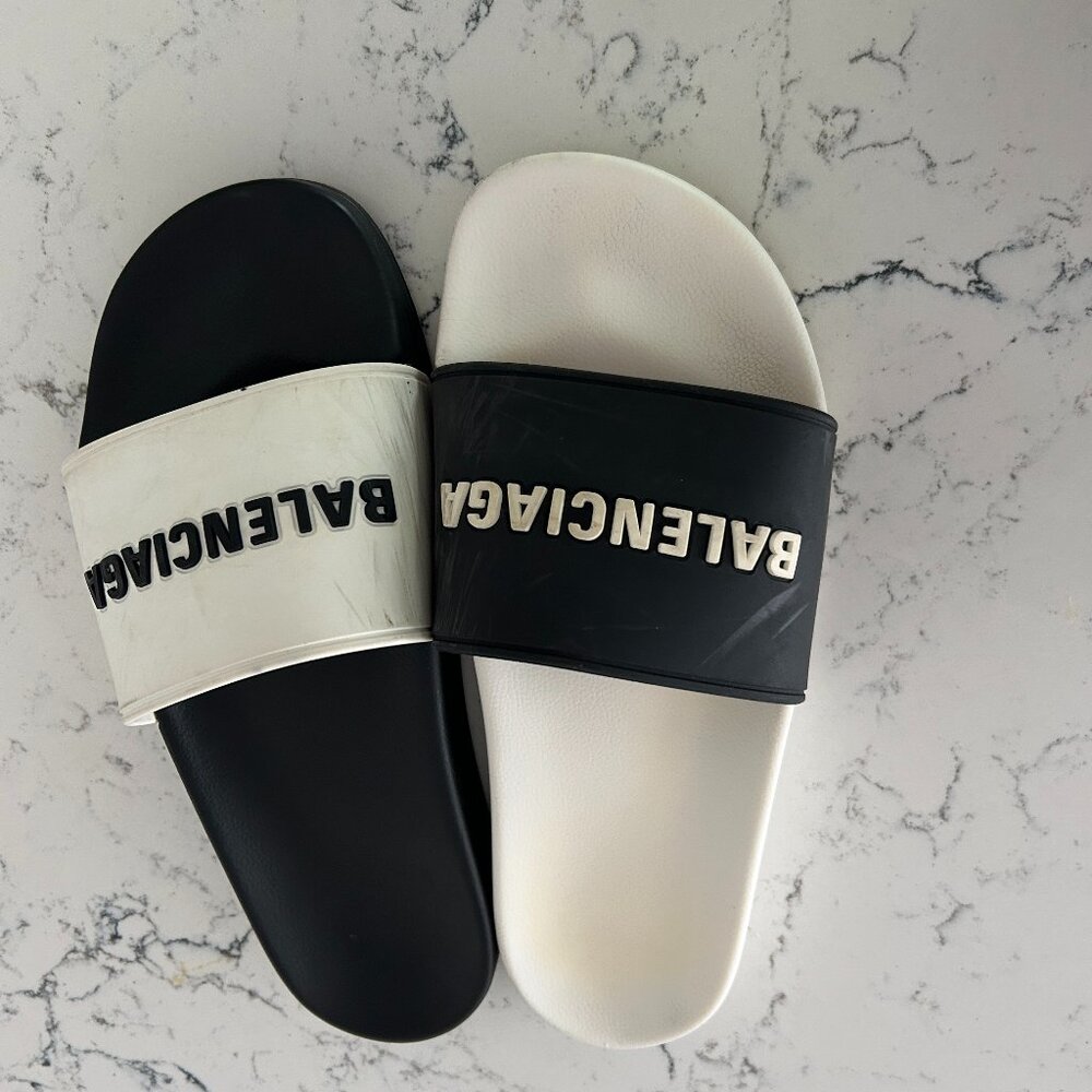 Balenciaga Pool Slide Slides/Sandals (RARE DOUBLE COLOR). UE 40 (Men 7, Women 9)